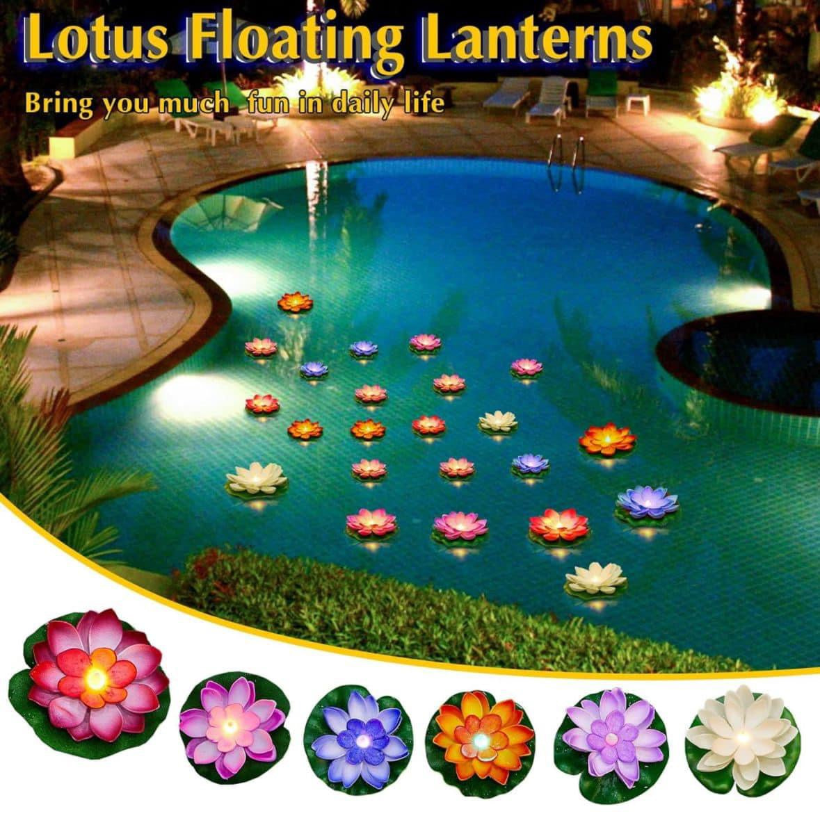 6pc Lighted Lotus Flowers