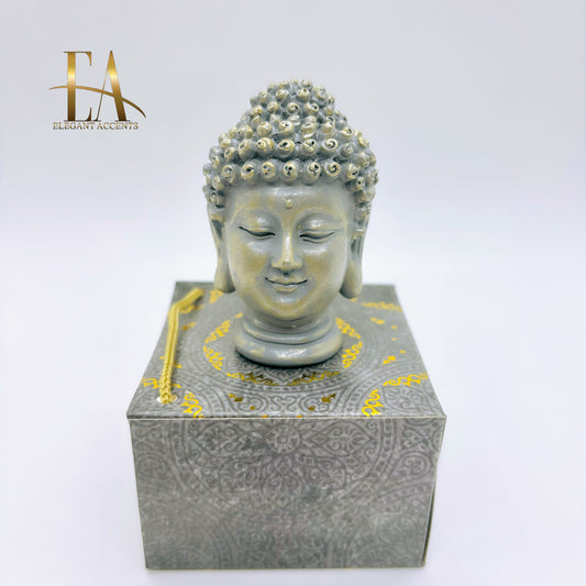 Grey/Blue Buddha Head 5.5cm