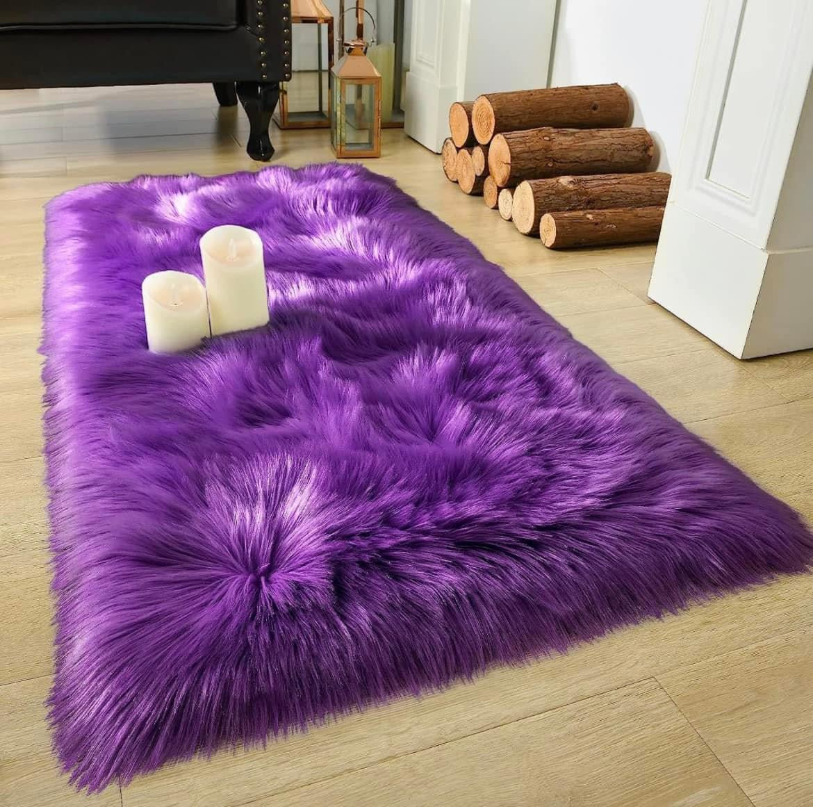 Purple Fluffy Rug